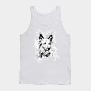 German Shepherd Head , A watercolor of German Shepard, German Shepherd painting, German Shepherd portrait Tank Top